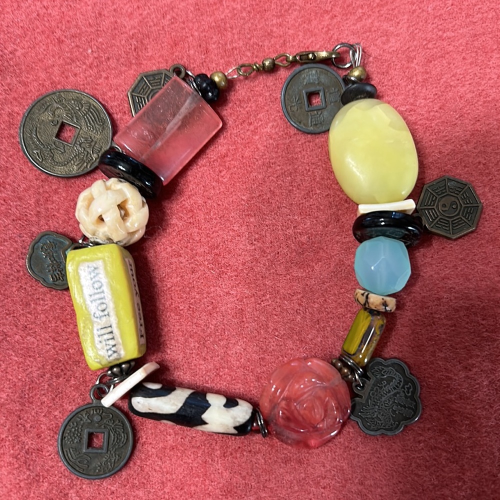 Fun, funky bracelet. With handmade, stone, and antique beads
